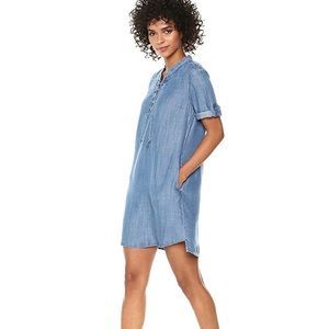 Calvin Klein Jeans Roll Sleeve Chambray Dress